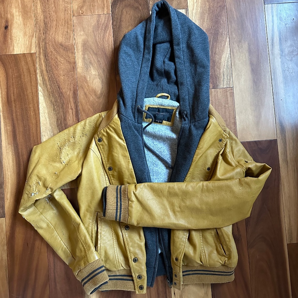 Leather Hooded Jacket